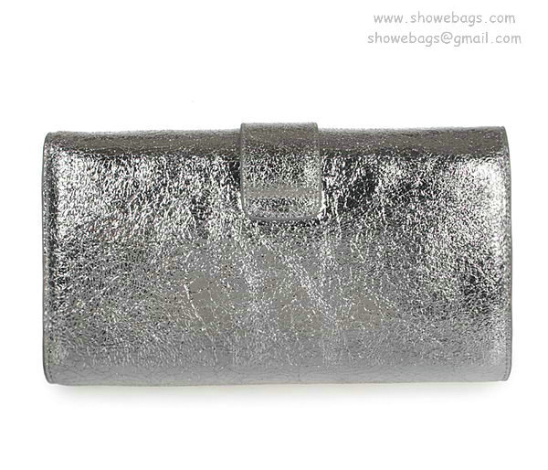 YSL belle de jour iridescent leather clutch 26570 silver